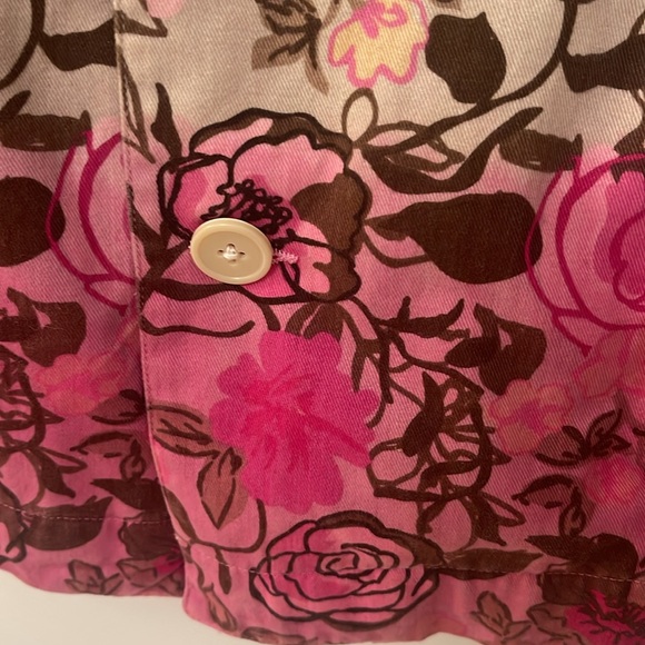 Christopher Banks Y2K Cotton Floral Jacket/pockets front/Buttons/3/4 L Sleeves - Picture 6 of 12
